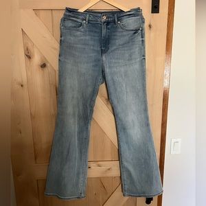 Express light wash high-rise flare, size 12R